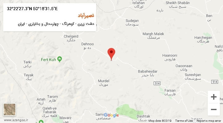 روستای نصیرآباد بر روی نقشه