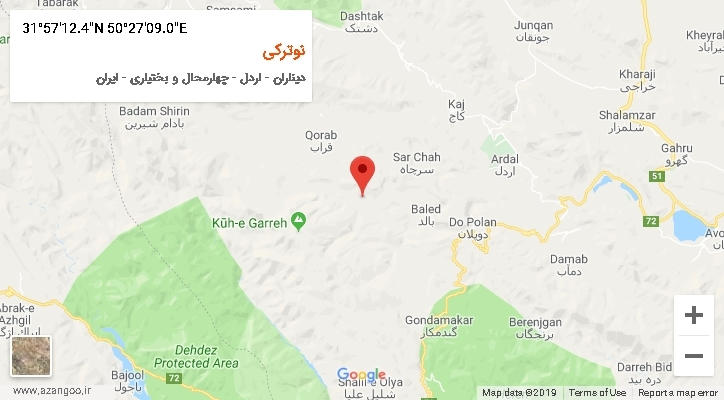 روستای نوترکی بر روی نقشه