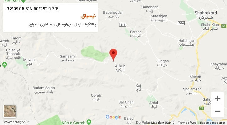 روستای نیسیاق بر روی نقشه