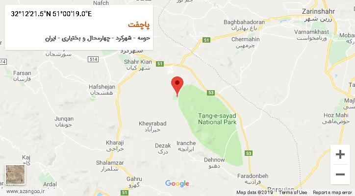روستای پاچفت بر روی نقشه