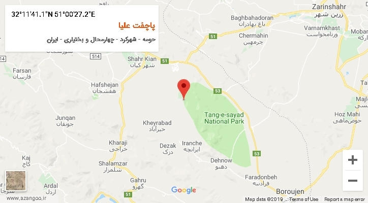 روستای پاچفت علیا بر روی نقشه