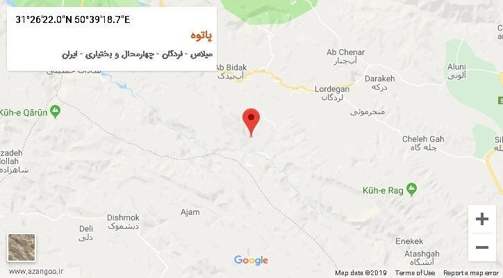 روستای پاتوه بر روی نقشه