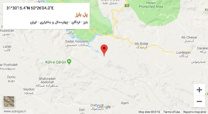 روستای پل بارز بر روی نقشه