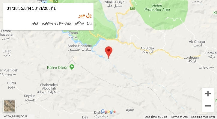 روستای پل میر بر روی نقشه