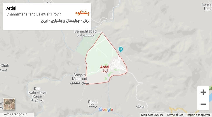 دهستان پشتکوه بر روی نقشه