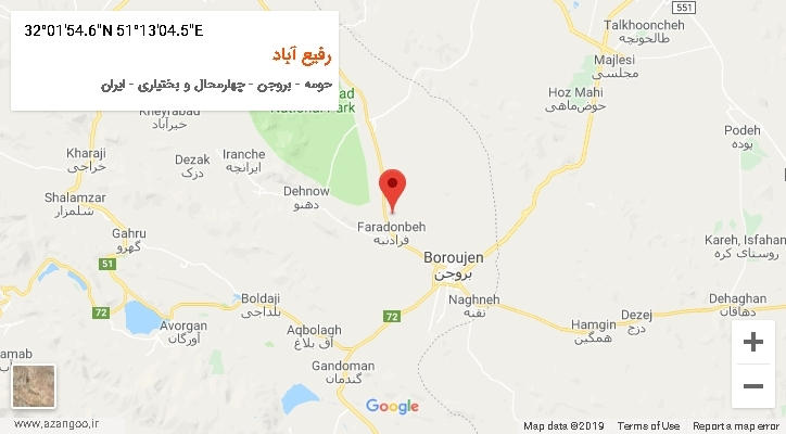 روستای رفیع آباد بر روی نقشه