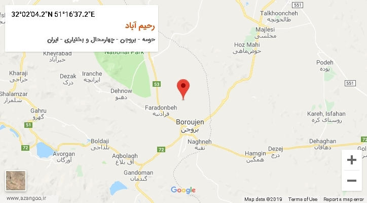 روستای رحیم آباد بر روی نقشه