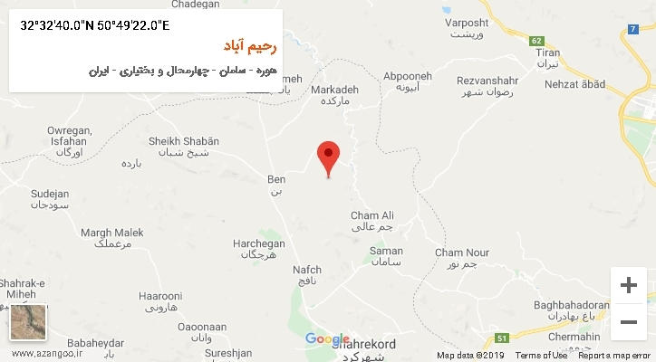 روستای رحیم آباد بر روی نقشه