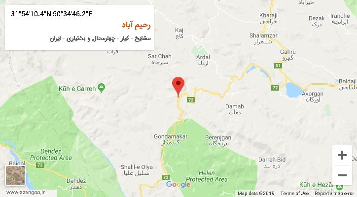 روستای رحیم آباد بر روی نقشه