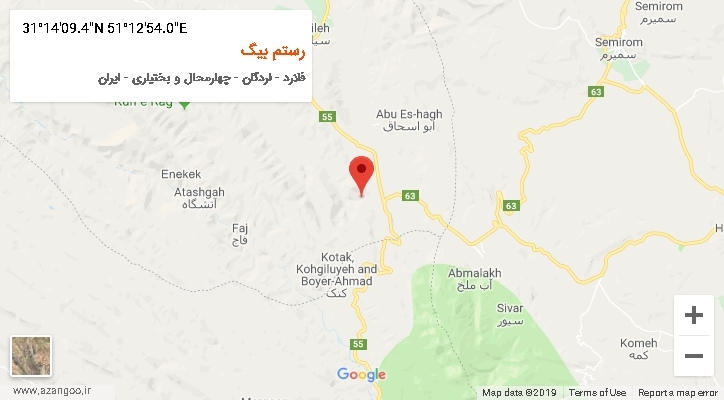 روستای رستم بیگ بر روی نقشه