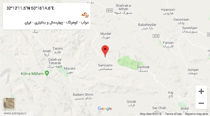 روستای رزگه بر روی نقشه