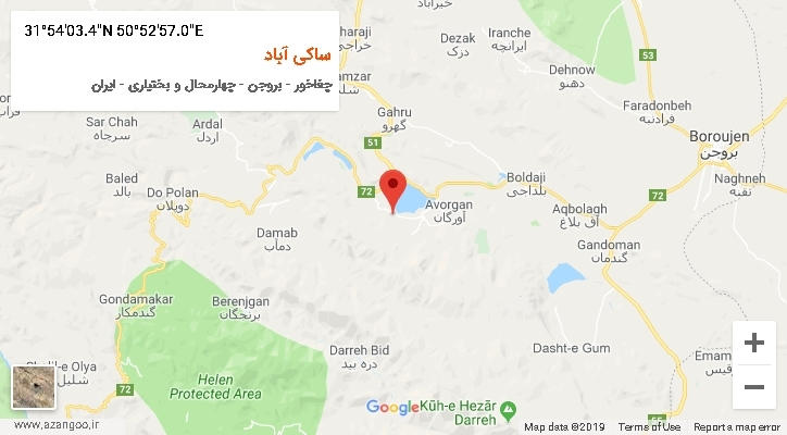 روستای ساکی آباد بر روی نقشه