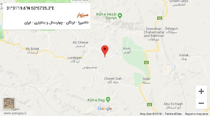 روستای سبزوار بر روی نقشه