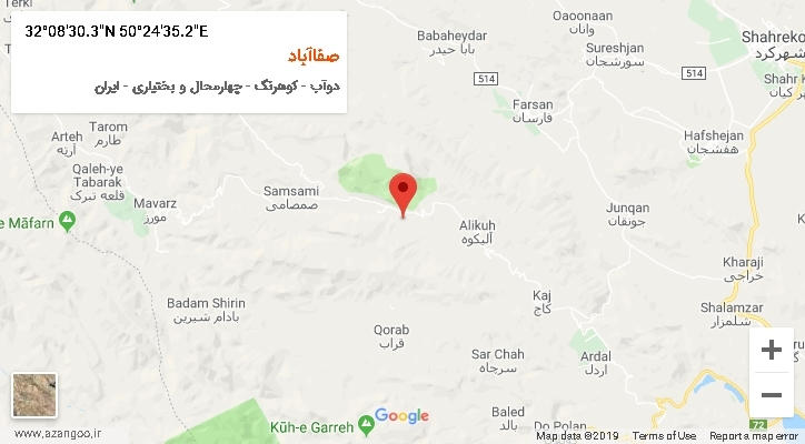 روستای صفاآباد بر روی نقشه