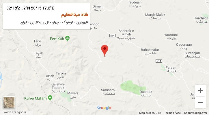 روستای شاه عبدالعظیم بر روی نقشه