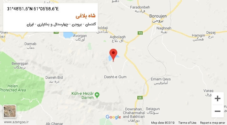 روستای شاه بلاغی بر روی نقشه
