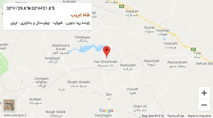 روستای شاه غریب بر روی نقشه