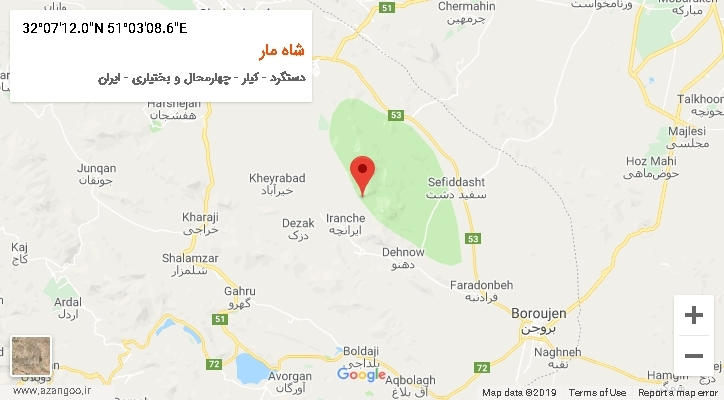روستای شاه مار بر روی نقشه