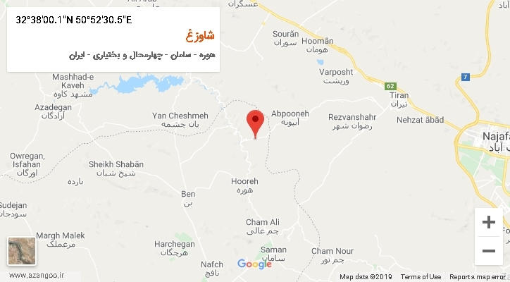 روستای شاوزغ بر روی نقشه
