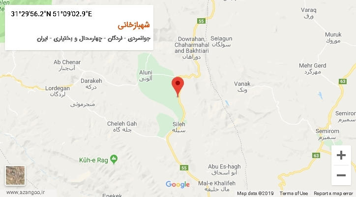 روستای شهبازخانی بر روی نقشه