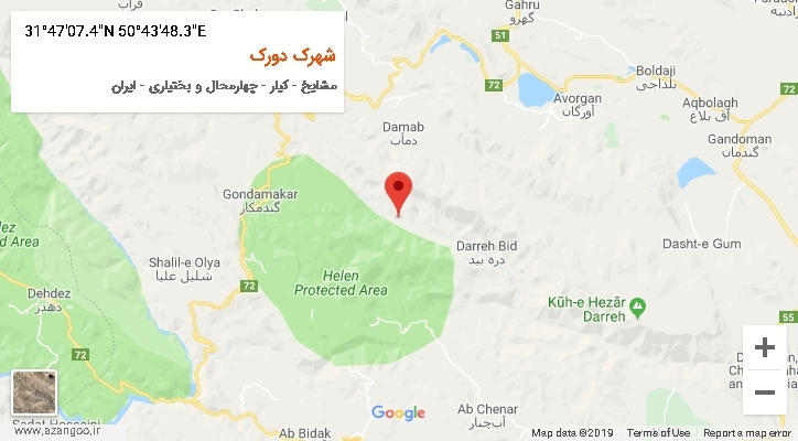 روستای شهرک دورک بر روی نقشه