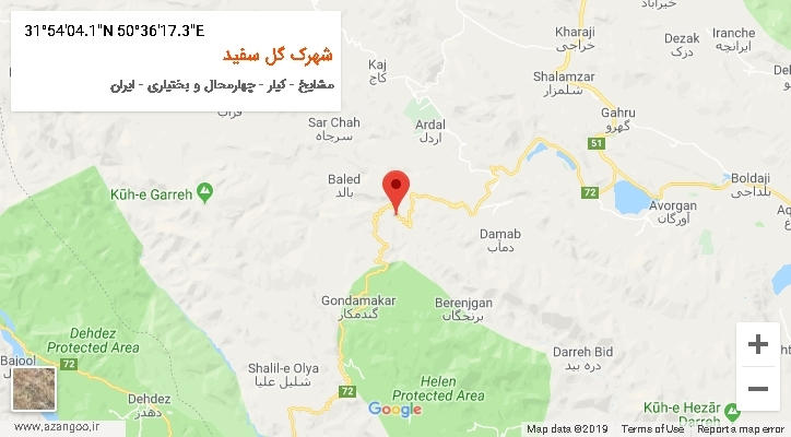 روستای شهرک گل سفید بر روی نقشه