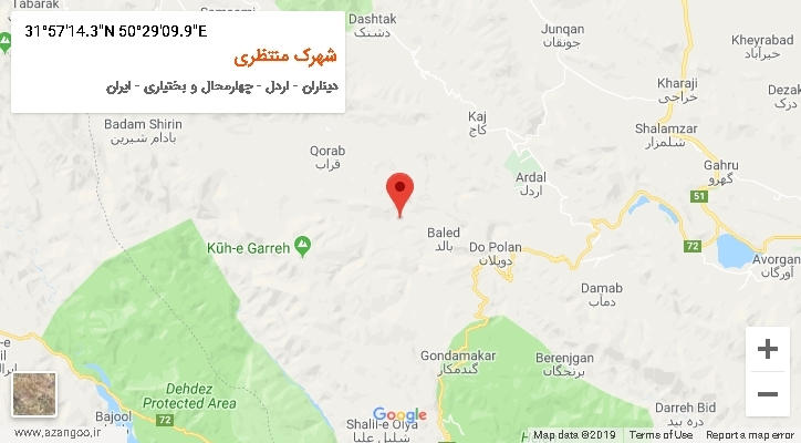 روستای شهرک منتظری بر روی نقشه