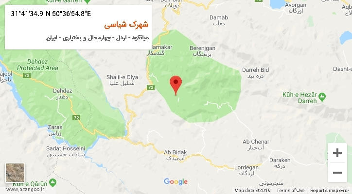 روستای شهرک شیاسی بر روی نقشه