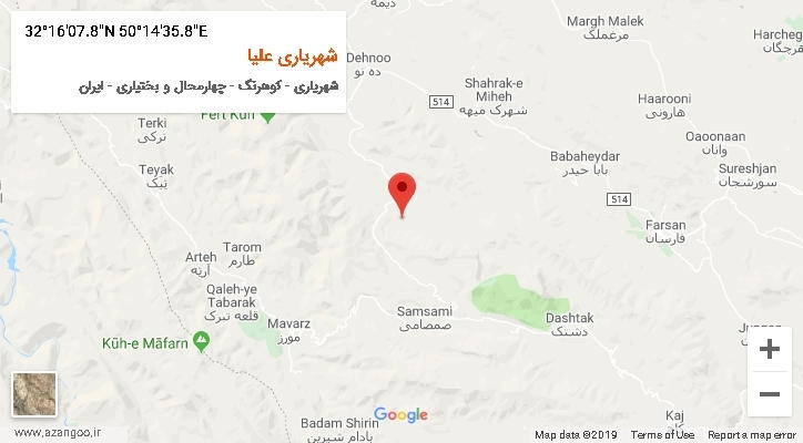 روستای شهریاری علیا بر روی نقشه