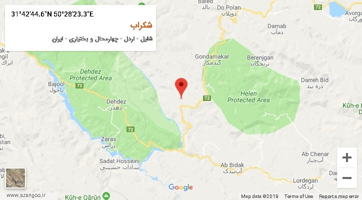 روستای شکراب بر روی نقشه