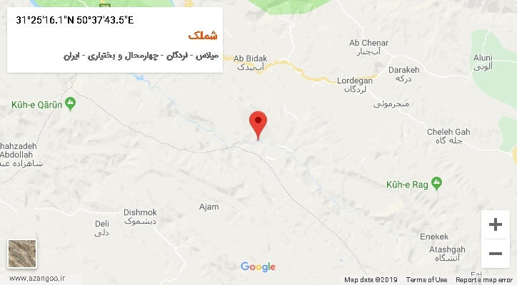روستای شملک بر روی نقشه