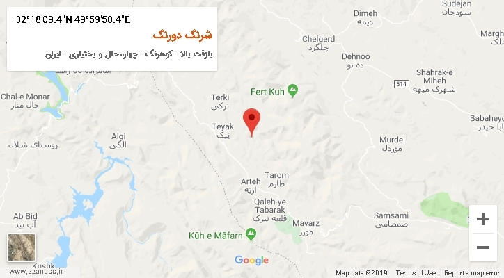 روستای شرنگ دورنگ بر روی نقشه