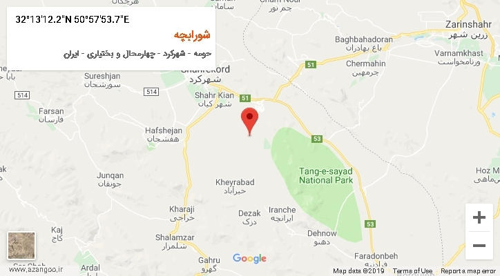 روستای شورابچه بر روی نقشه
