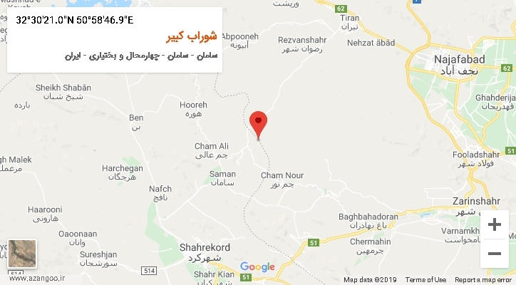 روستای شوراب کبیر بر روی نقشه