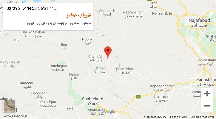 روستای شورآب صغیر بر روی نقشه