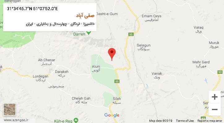 روستای صفی آباد بر روی نقشه