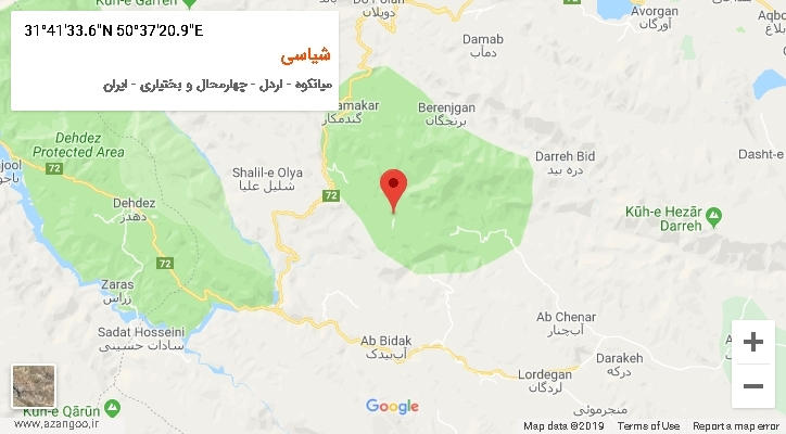 روستای شیاسی بر روی نقشه