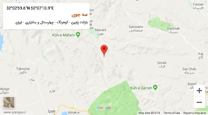 روستای سه جوی بر روی نقشه