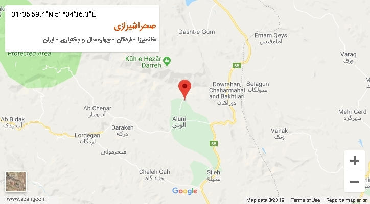 روستای صحراشیرازی بر روی نقشه