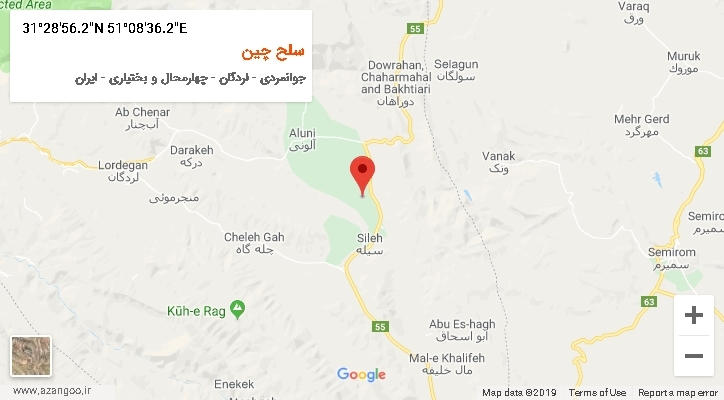 روستای سلح چین بر روی نقشه