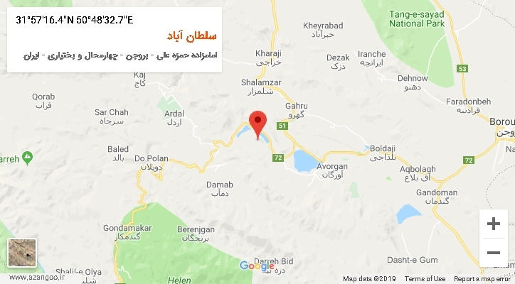 روستای سلطان آباد بر روی نقشه