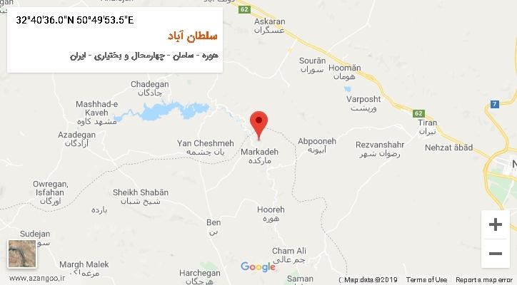 روستای سلطان آباد بر روی نقشه