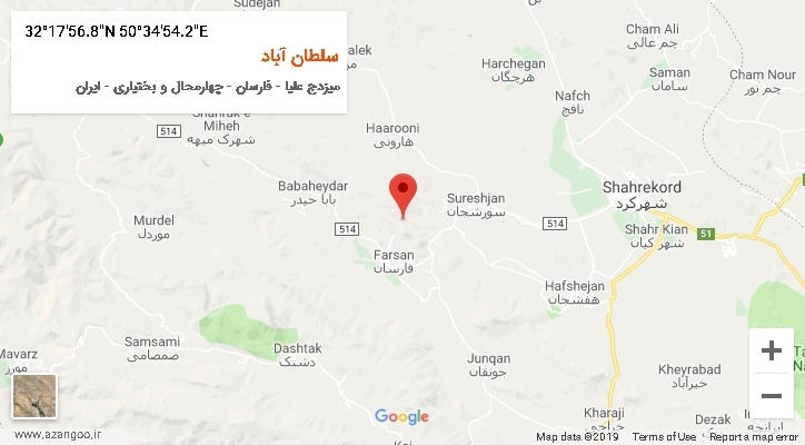 روستای سلطان آباد بر روی نقشه