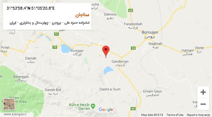 روستای سناجان بر روی نقشه