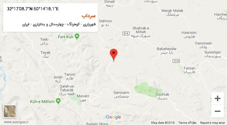 روستای سرداب بر روی نقشه