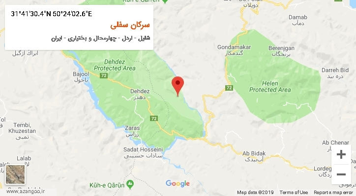 روستای سرکان سفلی بر روی نقشه