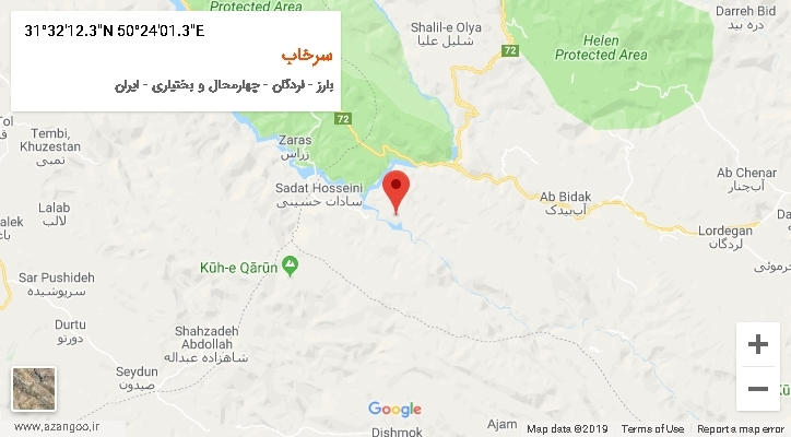 روستای سرخاب بر روی نقشه