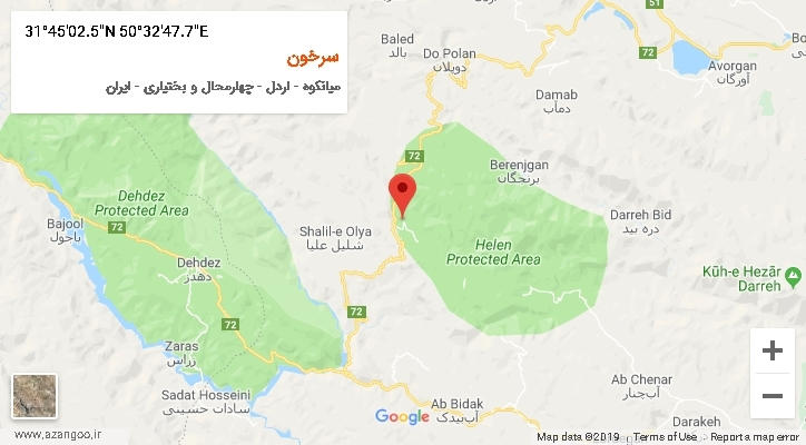 روستای سرخون بر روی نقشه