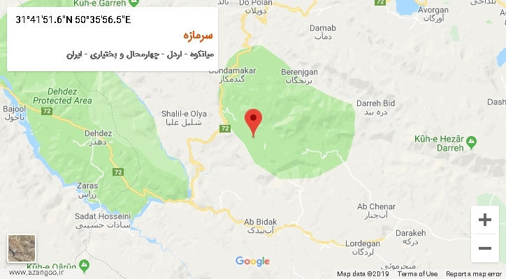 روستای سرمازه بر روی نقشه