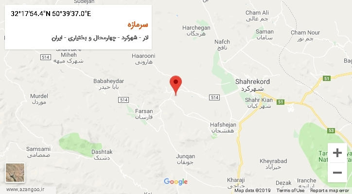 روستای سرمازه بر روی نقشه